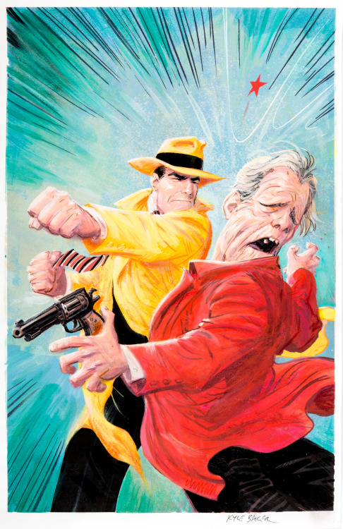 thebristolboard: Original cover painting by Kyle Baker from Dick Tracy Forever #1, published by IDW,
