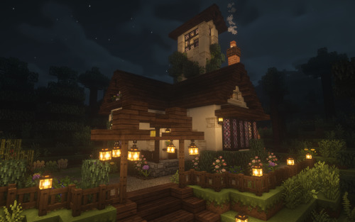  Purple spruce house ❁ Minecraft ❁    ForgeOptiFine 1.16.5❁ Resource packs ❁    Mizuno’s 16 Craft❁ S