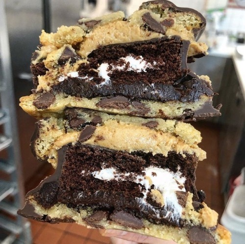 letslovefood - Cookie and Brownie Baked Together with a...