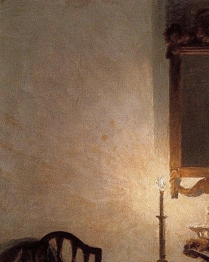 coronam:Woman Reading by Candlelight (detail) by Peter Ilsted
