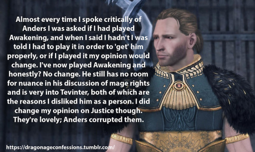 Confession:  Almost every time I spoke critically of Anders I was asked if I had played Awakening, a