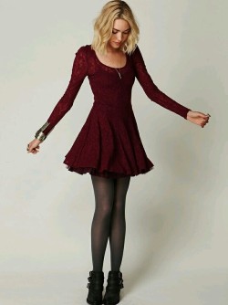 razumichin2: Short burgundy lace dress and