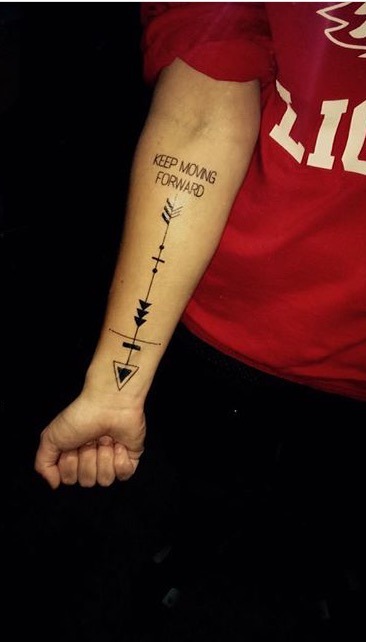 geometric arrow keep moving forward tattoo  Google Search  Geometric  tattoos men Geometric tattoo design Triangle tattoos