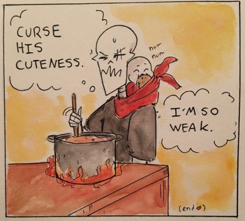 stuffedart: Big bro Paps is a pushover and baby Sans will ruin his appetite. @starlight802