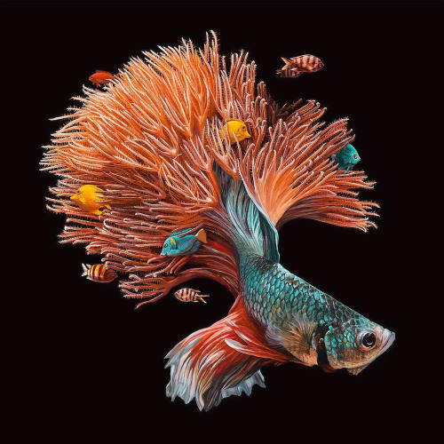 bettatastic:culturenlifestyle:Hyper Realistic Paintings of Exotic Fishes by Lisa Ericson Designe
