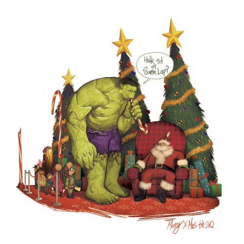 nayrael:  Hulk Sit on Santa by *deadlymike