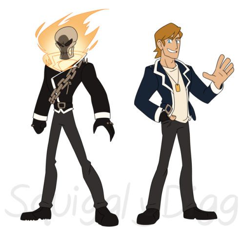 squigglydigg: Updated Johnny &amp; Ghost Rider designs for Ghost Rider: Re-Imagined!!  Thes