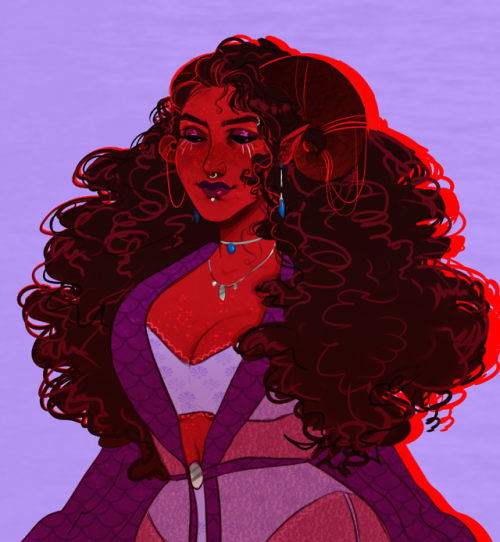 infernallegaycy: wardenchampion: i love her ;w; [id: an illustration of marion from the waist up. sh