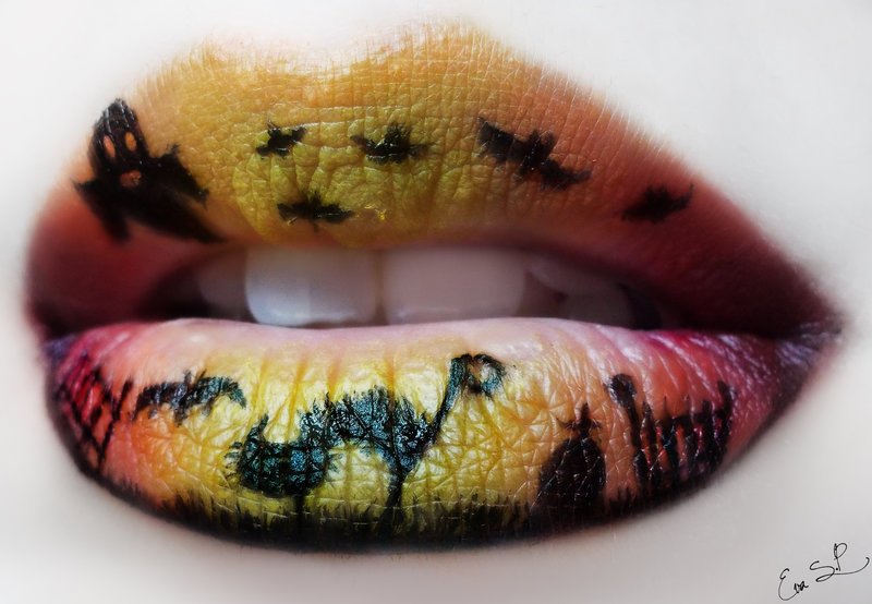 bookofoctober:  Halloween lip art by Chuchy5 