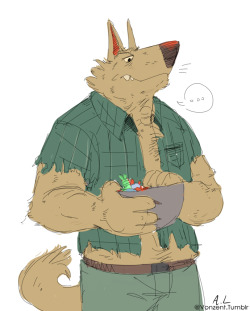 vonzent:  grumpy werewolf giving out candy