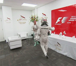 US GP 2015 - Nico Congratulating Lewis On His 3rd World Championship