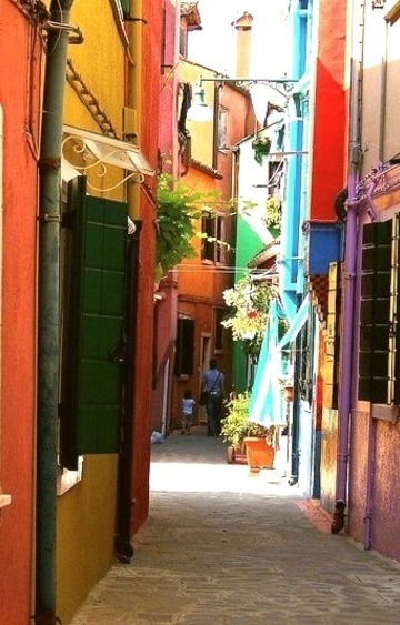 Narrow Street, Burano, Italy