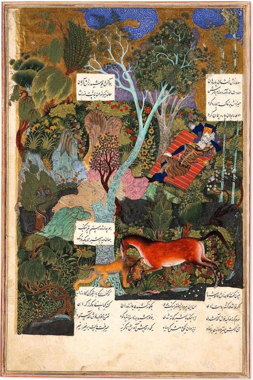 Sultan Muhammad (Persia. c. 1475-c.1550), Slepping Rustam, miniature, Savafid Period (before 1600)