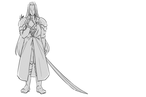 yinza:Let Aeris say fuck.I think this is the stupidest-looking Sephiroth I’ve ever drawn and I’m gla