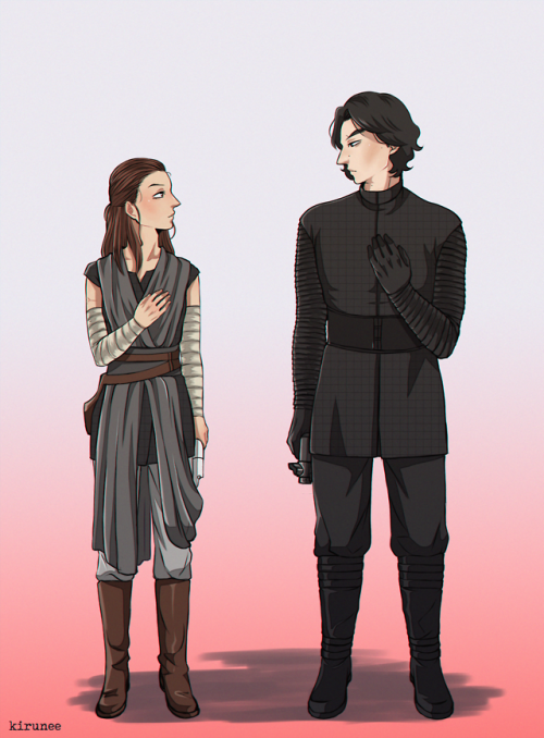  “Rey breathed a sigh of relief. Kylo finally had decided to join her just like she anticipated. Tog