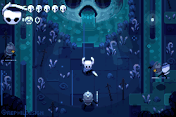 pixelartus: Hollow Knight Pixel Artist: rephildesign Source: twitter.com/rephildesign | dribbble.com pixel art mockup in top down action rpg style for the metroidvania Hollow Knight (PC, Switch) 