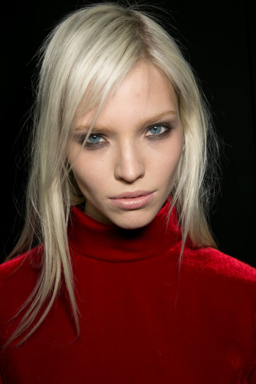 Sasha Luss - Backstage at Tom Ford Fall/Winter 2014, LFW