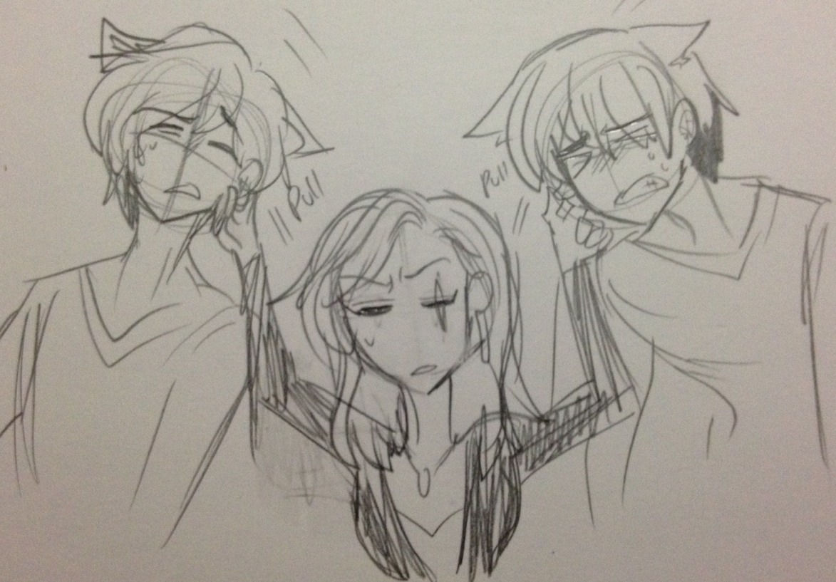 QUICK SKETCHY doodle before bed cause it had me laughINg  twins misbehaving and a