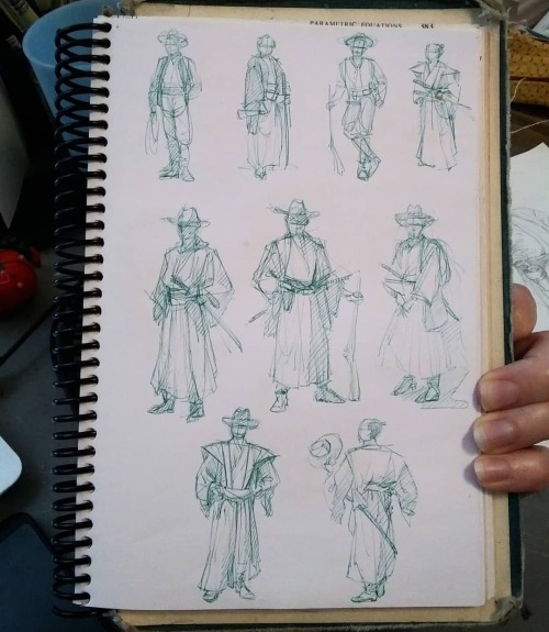 Doodling ideas for a samurai cowboy, because they both just exude cool. . posted on Instagram - http