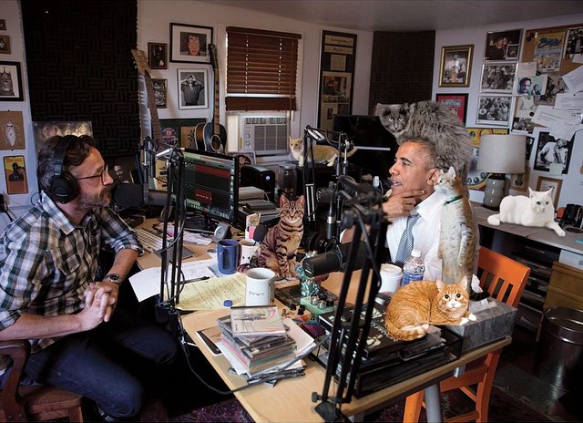 Cool that President Obama stopped by Marc Maron’s cat ranch to do an interview.