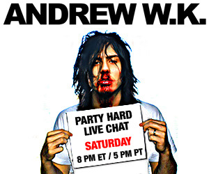 Add a little Andrew W.K. to your day!   He&rsquo;s live right now!  PARTY!