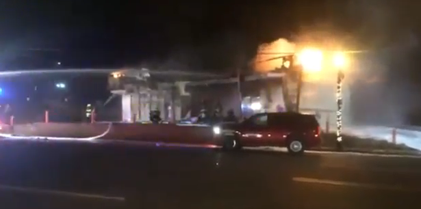 storyofagayboy:  Firefighters are trying to control a blaze at an unknown building,