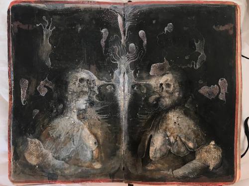 annihilorak: Agostino Arrivabene - Mariage infernal: Ade and Persefone.Mixer media on moleskine 