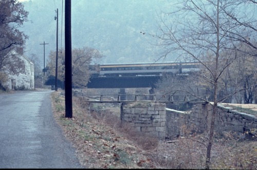 Ruins of C&O Canal Lock With Lock Keeper’s House, B&O Passenger Train, Near Knoxville,