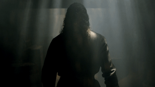 [image Description: A Gif From Episode 4.10 Of Black Sails. Long John Silver Is Visible From Behind As
