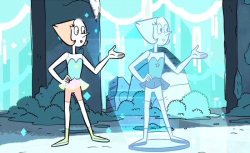 Pearl seems to like to conjure visual aids when explaining or describing something (although the petals weren’t conjured, she was using them to illustrate her point). She also gesticulates a lot while speaking, which is a very ‘visual’