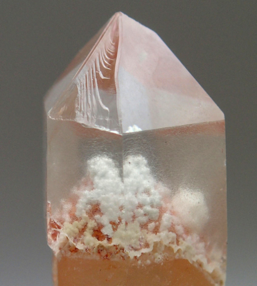 bijoux-et-mineraux:Orange Phantom Quartz with Kaolin or Calcite inclusions - Sonseepkans District, O