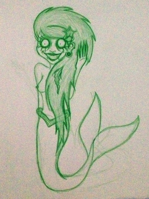 deadlycollision:  deadlycollision:  I drew a Tim burton-ish mermaid once  an example for my contest