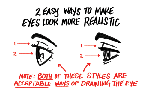 Here’s another art tip, this time about some easy things you can do to draw your eyes more realistic