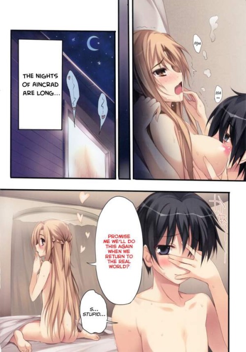 Knowing Kirito, he was mostly aroused by her pixel consistency.