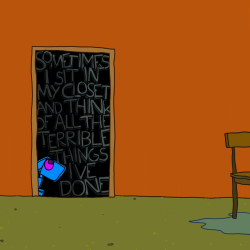 explodingdog:  sometimes I sit in my closet and think of all the terrible things I’ve done New drawings at Explodingdog.com today 