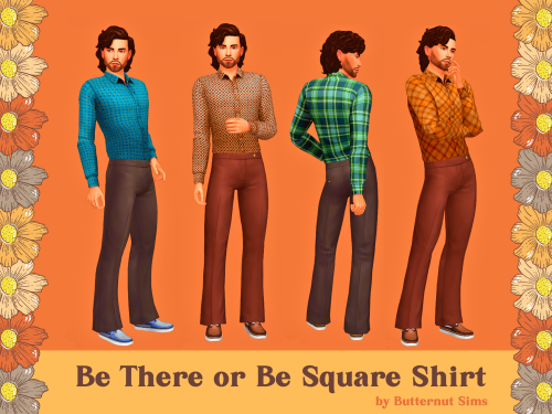 butternutsims: BE THERE OR BE SQUARE SHIRT A mix of plaid and patterns to complete any vintage look.