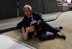 the-realest-asami:  theinturnetexplorer:    Security guard casually holds down a feminist protestor who attacked a government official     