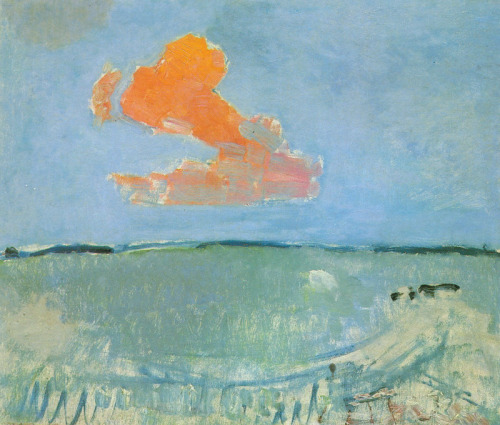 huariqueje:   De rode wolk (The red Cloud)  -   Piet Mondriaan 1907 Dutch 1872-1944  Haags Gemeentem