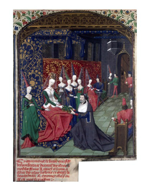 Presentation scene, De mulieribus claris (BNF Fr. 133, fol. 2), third quarter of the 15th century