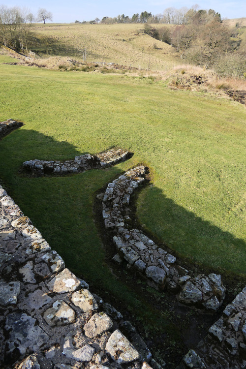 Severan Roundhouses at the Vindolanda Roman Fort, near Hadrian’s Wall, Northumbria, 24.2.18.The foun