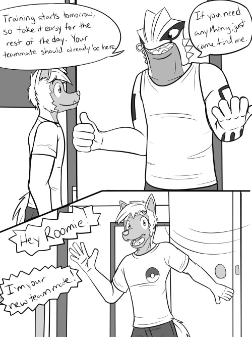 Pokemon Combat Academy - pg 20-21Well now that the tour is over, Pawl can finally meet his new teamm