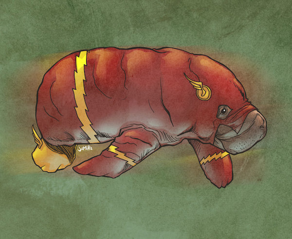 theinturnetexplorer:   Superhero Manatees 