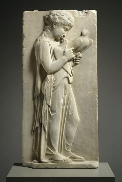 ancientpeoples:  Marble grave stele of a