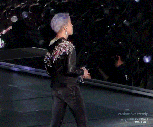 Jimins Lilac Hair, Jimin In Leather Pants, Jimins Jacket Falling Off One Shoulder, Jimin Sauntering Towards