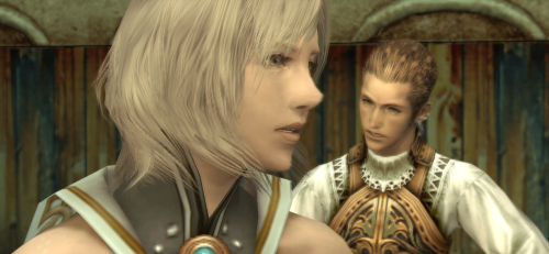 iamfangu:livvyplaysfinalfantasy:Ashe reacts to Al-Cid, Balthier reacts to Ashe reacting to Al-Cid, a