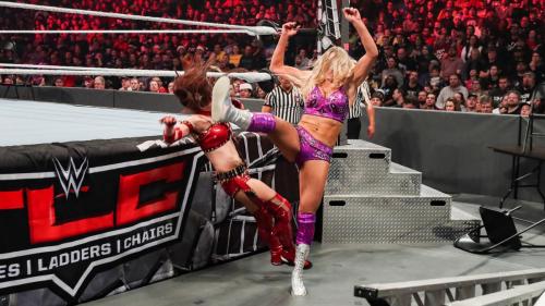 womenofwwesource:WWE TLC 2019: The Kabuki Warriors vs. Becky Lynch &amp; Charlotte Flair –