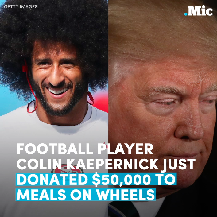 the-movemnt: Colin Kaepernick donates $50,000 to Meals on Wheels  Colin Kaepernick isn’t