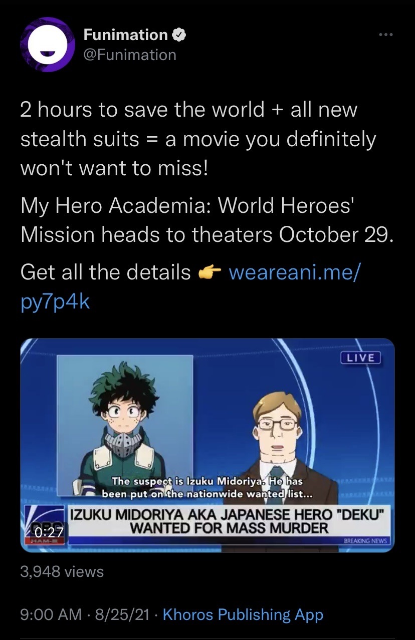 My Hero Academia World Heroes Mission: New Dub Trailer, Tickets