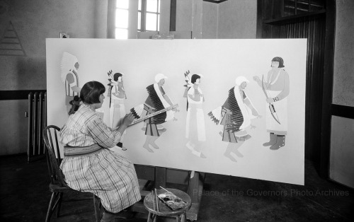 pogphotoarchives:Cochiti Pueblo artist Tonita Peña (Quah Ah) at work in her studio, New Mexic