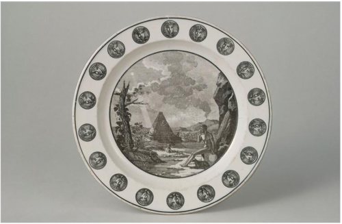 Three plates with Masonic decor, 19th C. via: Cité de la céramique, Sèvres